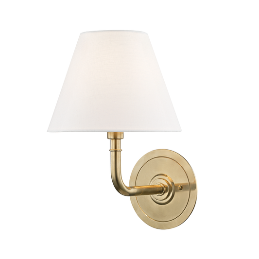 Signature No.1 Wall Sconce with Aged Brass Finish