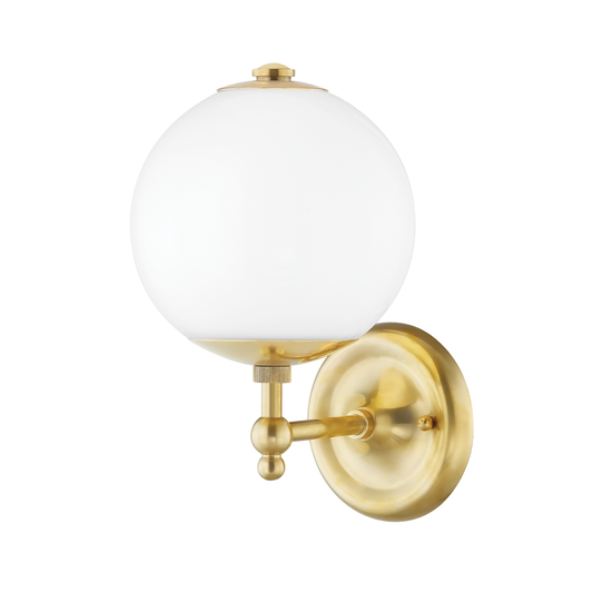 Sphere No.1 Wall Sconce with Aged Brass Finish