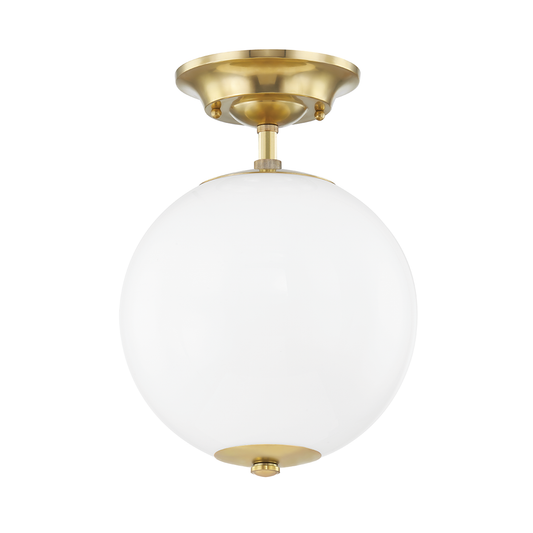 Sphere No.1 Semi Flush with Aged Brass Finish