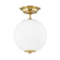 Sphere No.1 Semi Flush with Aged Brass Finish