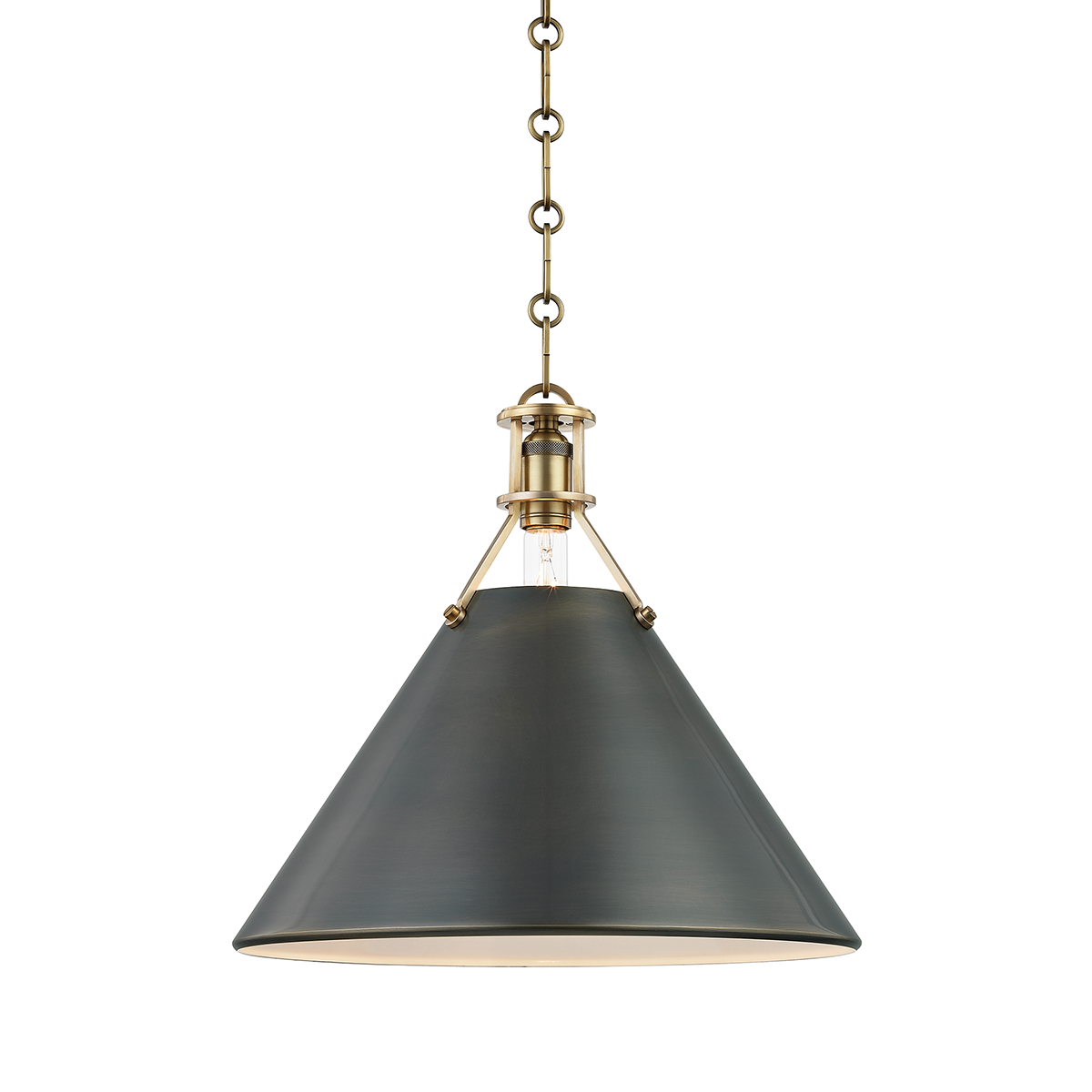Metal No. 2 Pendant with Aged/antique Distressed Bronze Finish