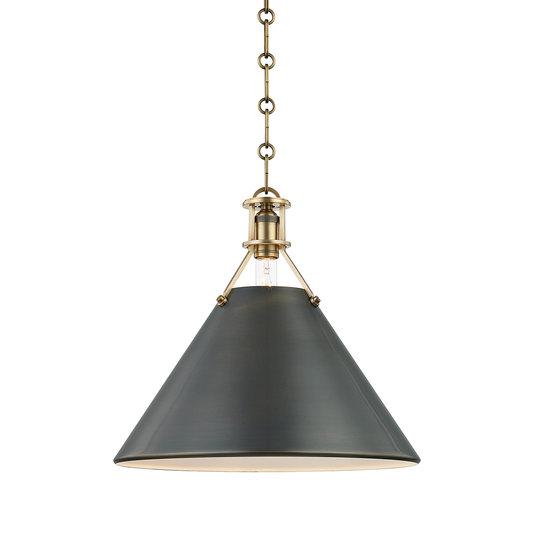 Metal No. 2 Pendant with Aged/antique Distressed Bronze Finish