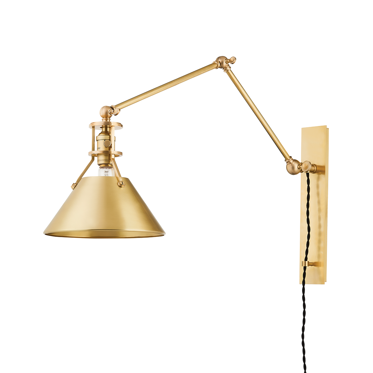 METAL NO. 2 Plug-in Sconce with Aged Brass Finish
