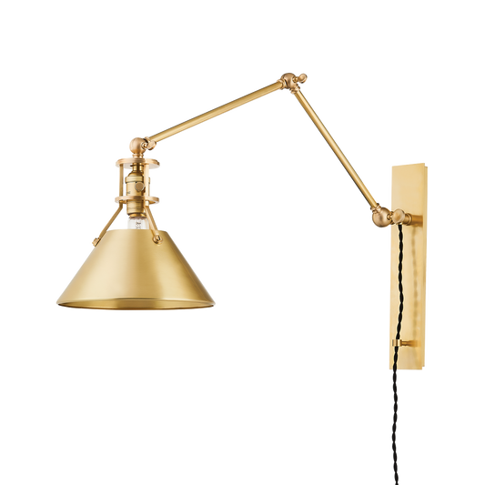 METAL NO. 2 Plug-in Sconce with Aged Brass Finish