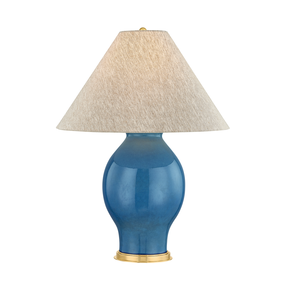 Westhorpe Table Lamp with AGED BRASS/CERAMIC FRENCH BLUE Finish