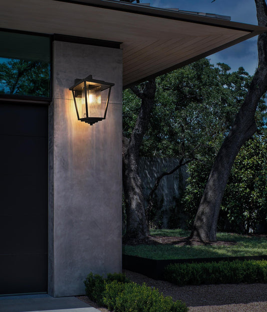 York 10 Inch Outdoor Wall Sconce in Black