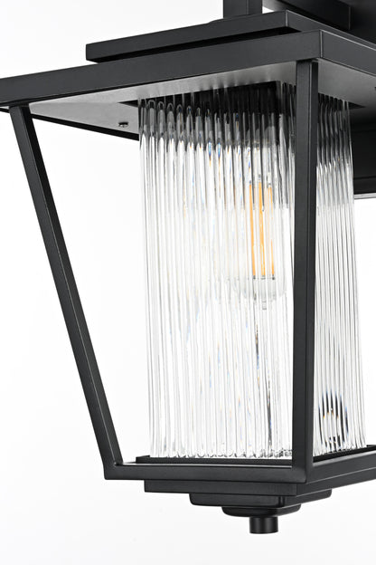 York 10 Inch Outdoor Wall Sconce in Black