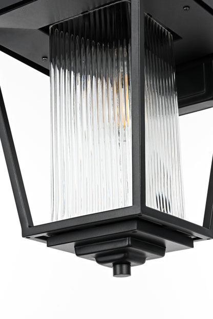 York 10 Inch Outdoor Wall Sconce in Black