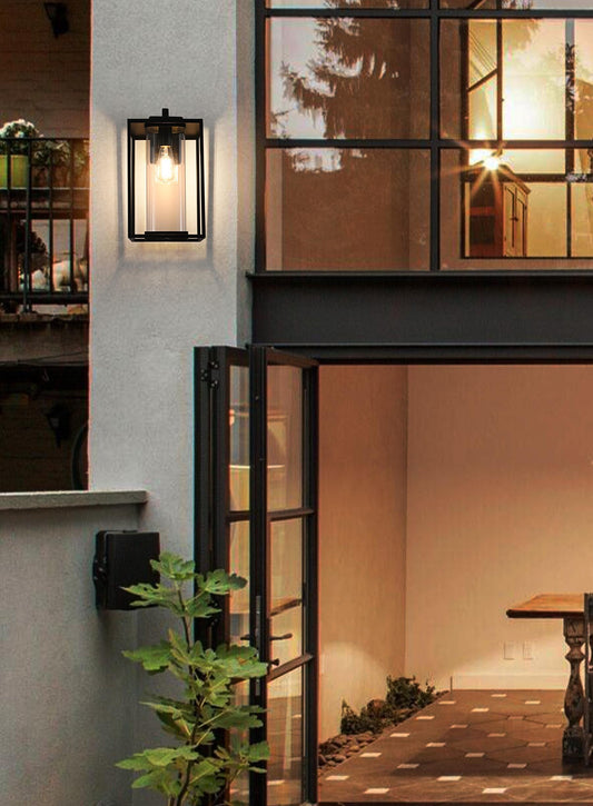 Belgrade 9.5 inch Outdoor Wall sconce in Black