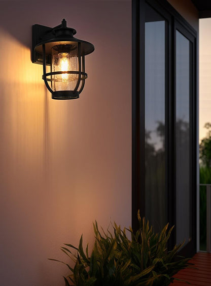 Janney 9 Inch Outdoor Wall Sconce in Black