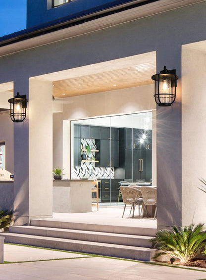 Janney 11 inch Outdoor Wall sconce in Black