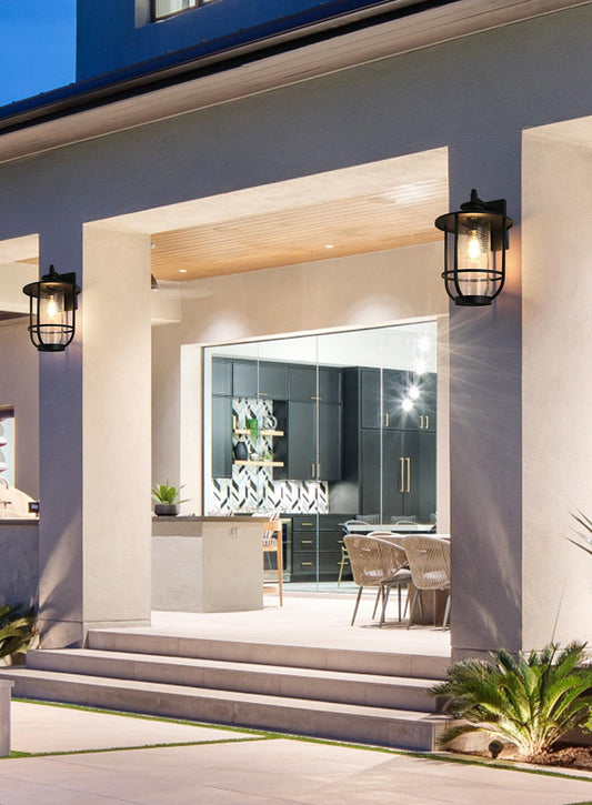 Janney 11 inch Outdoor Wall sconce in Black