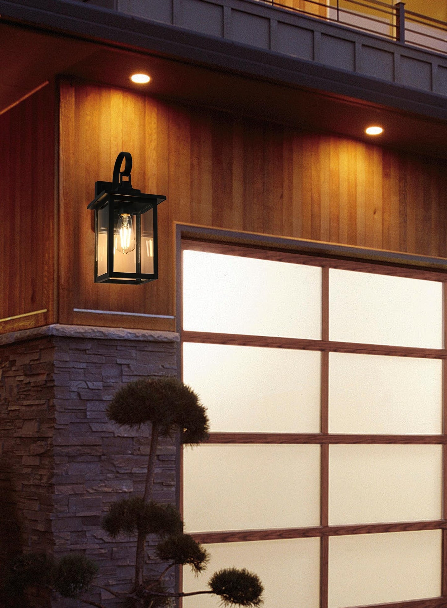 Carisle 7 inch Outdoor Wall sconce in Black