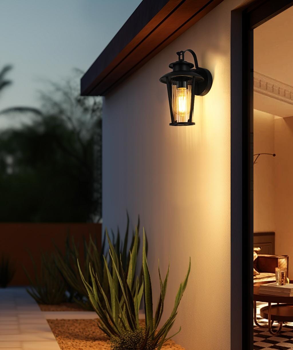 Wensley 7 Inch Outdoor Wall Sconce in Black