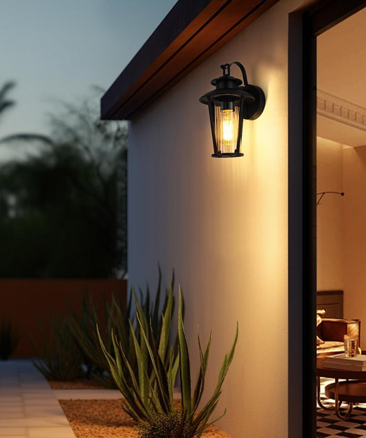 Wensley 7 Inch Outdoor Wall Sconce in Black