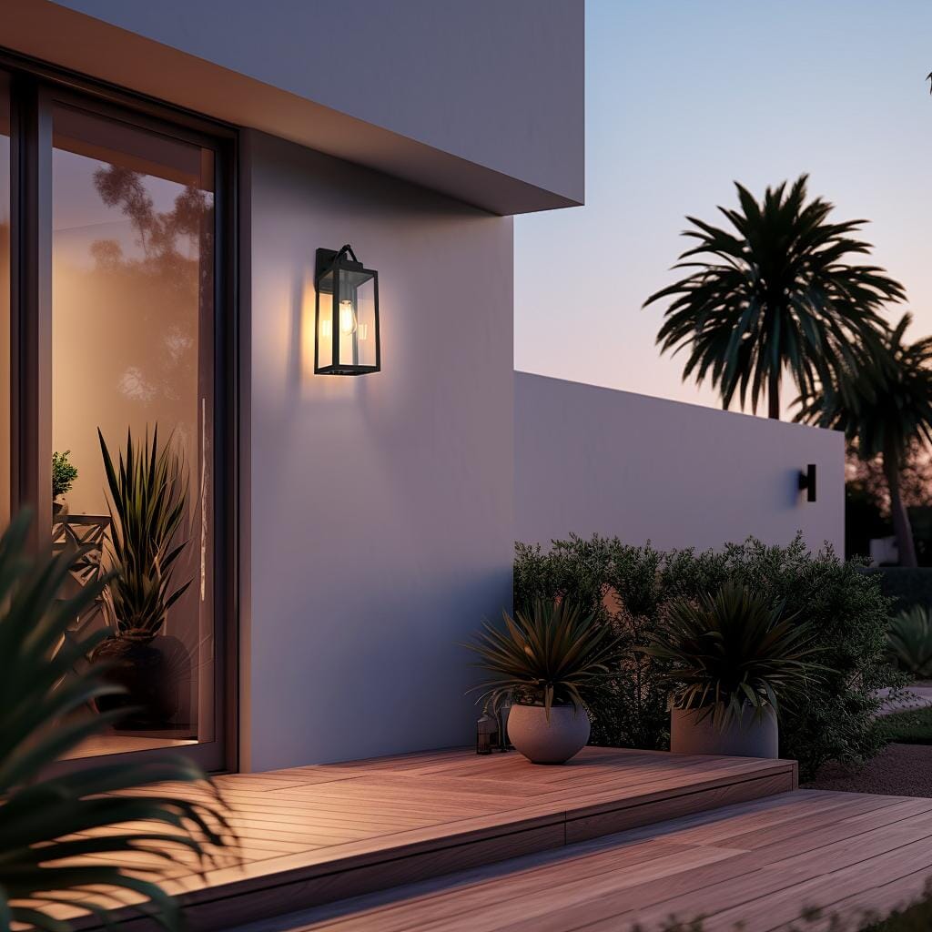 Hilton 6 Inch Outdoor Wall Sconce in Black