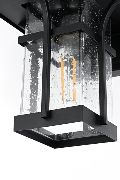 Woodstock 7 Inch Outdoor Wall Sconce in Black