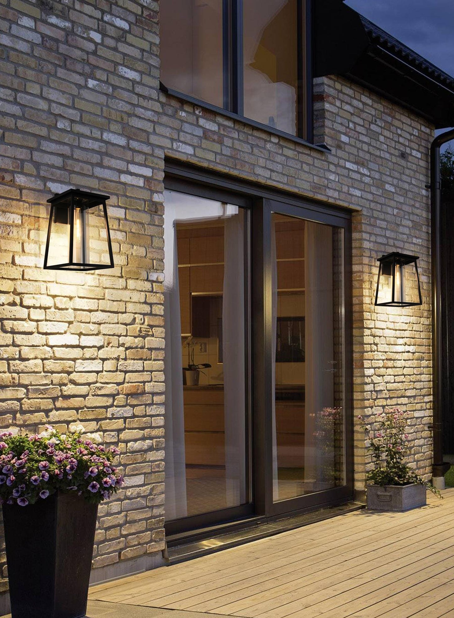 Lambert 11 inch Outdoor Wall sconce in Black