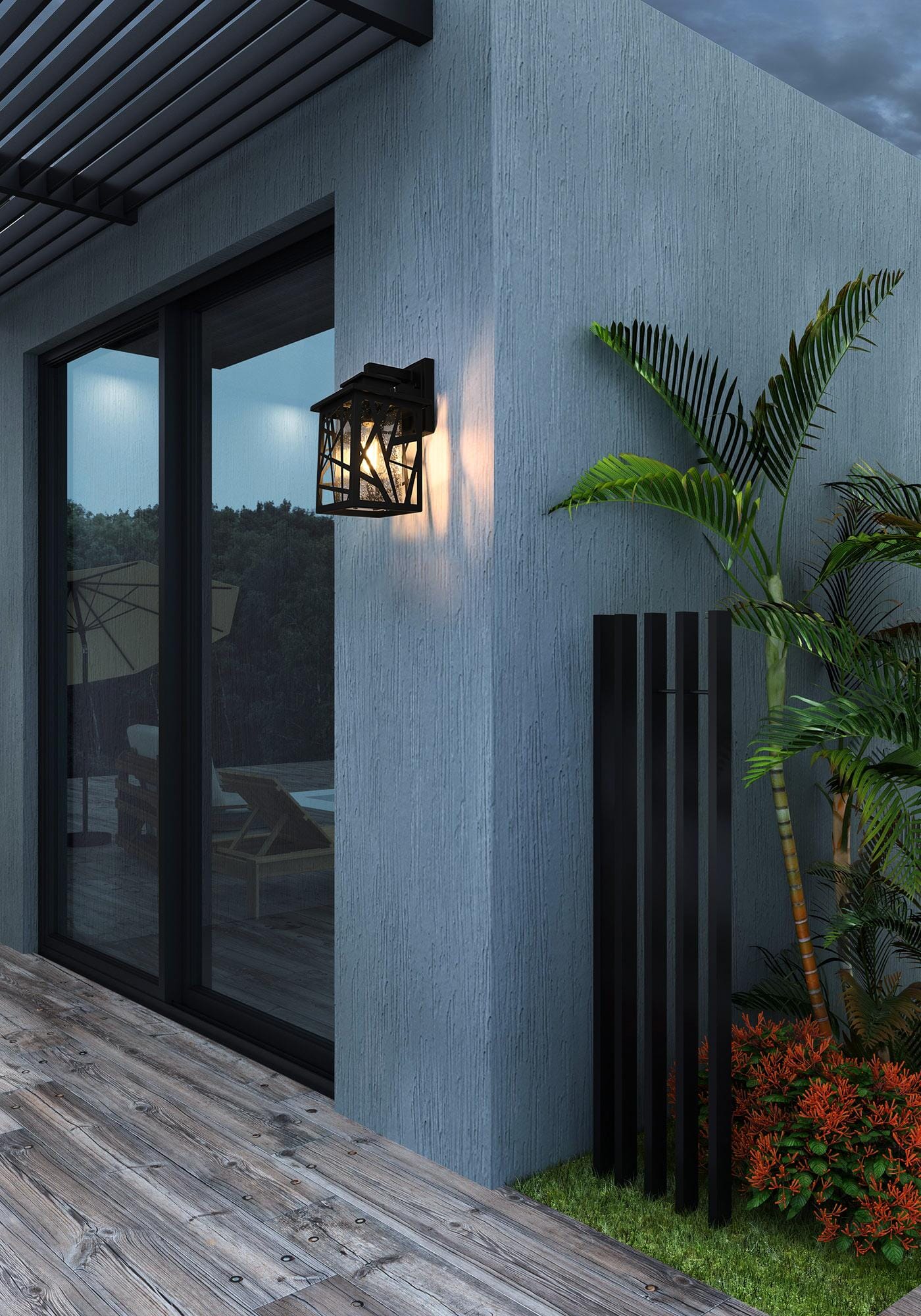 Clifford 7 Inch Outdoor Wall Sconce in Black