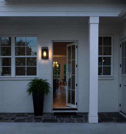 Etting 7 Inch Outdoor Wall Sconce in Black