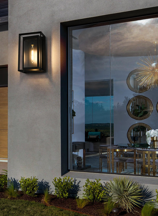 Etting 10 inch Outdoor Wall sconce in Black