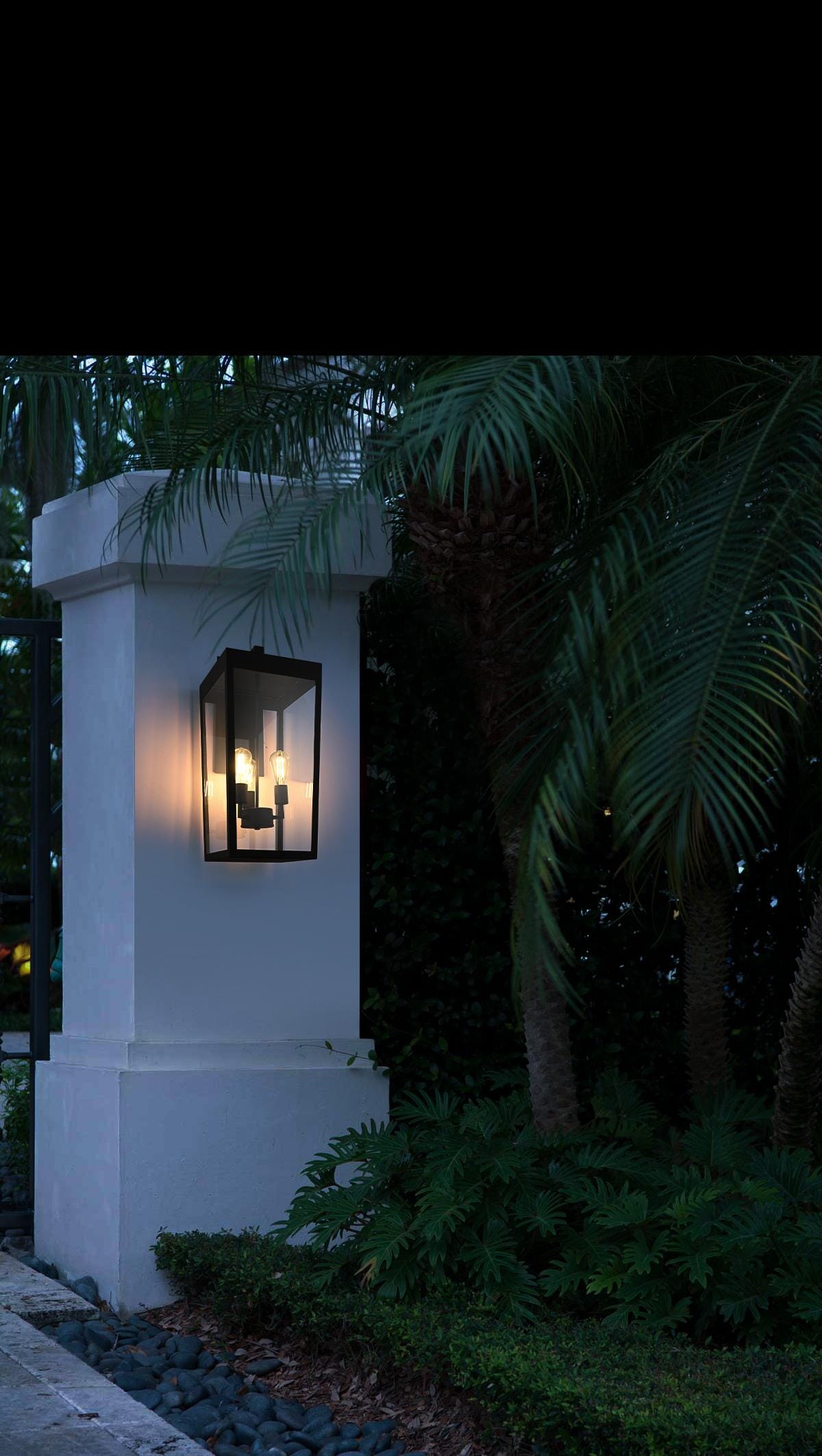 William 12 inch Outdoor Wall Sconce in Black
