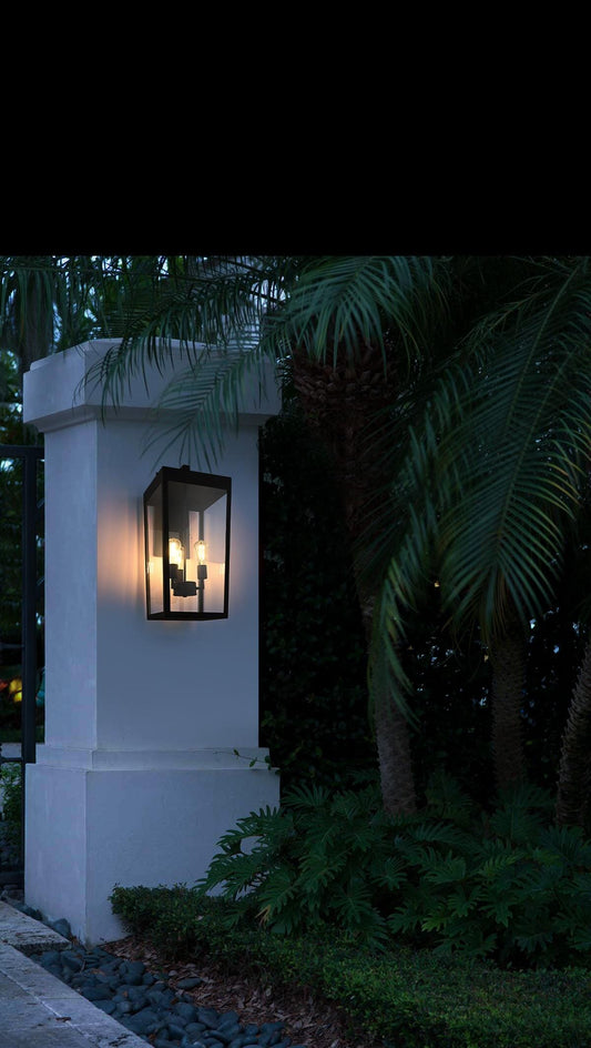 William 12 inch Outdoor Wall Sconce in Black