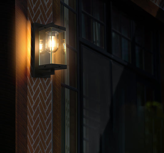 Keaton 6 inch Outdoor Wall Sconce in Black