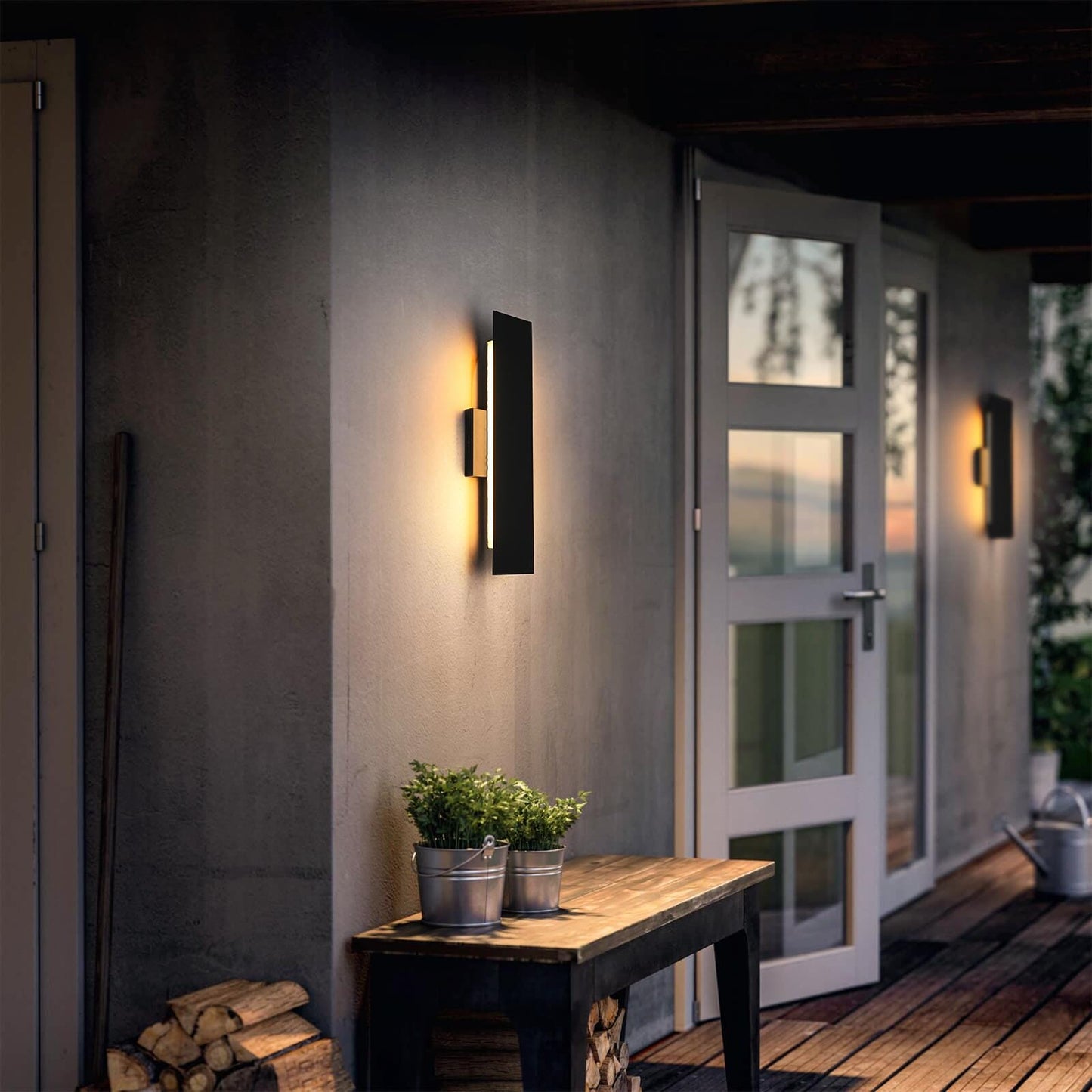 Waylen 4.5 x 18 inch Outdoor Wall Sconce in Black