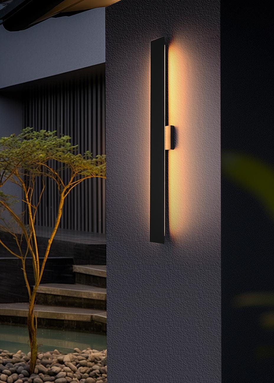 Waylen 4.5 x 40 inch Outdoor Wall Sconce in Black