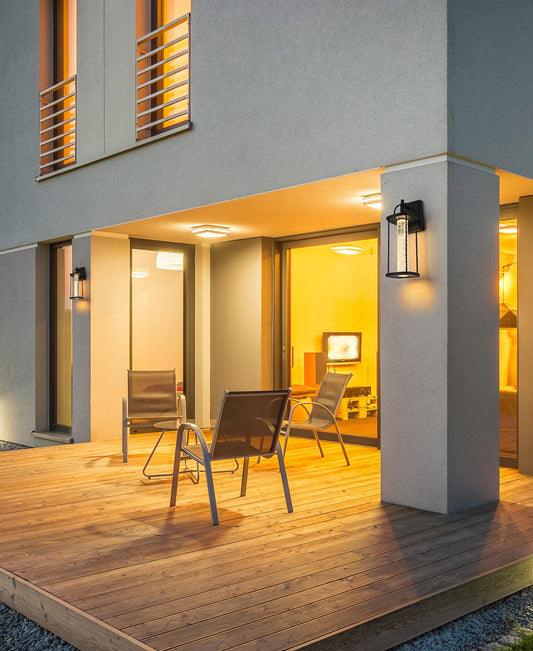 Zev 15 inch LED Outdoor Wall sconce in Black