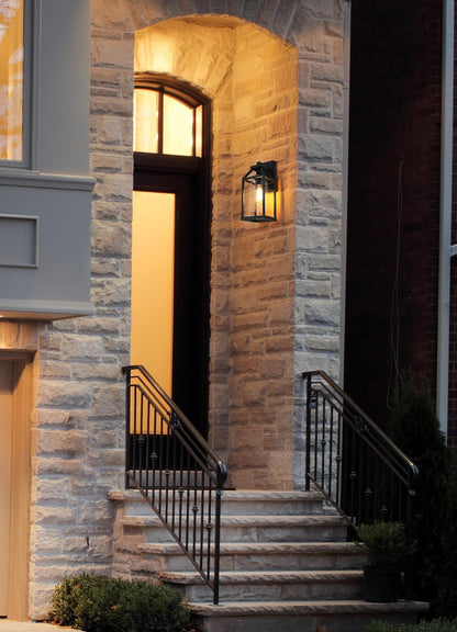 Zora 14 inch Outdoor Wall sconce in Black