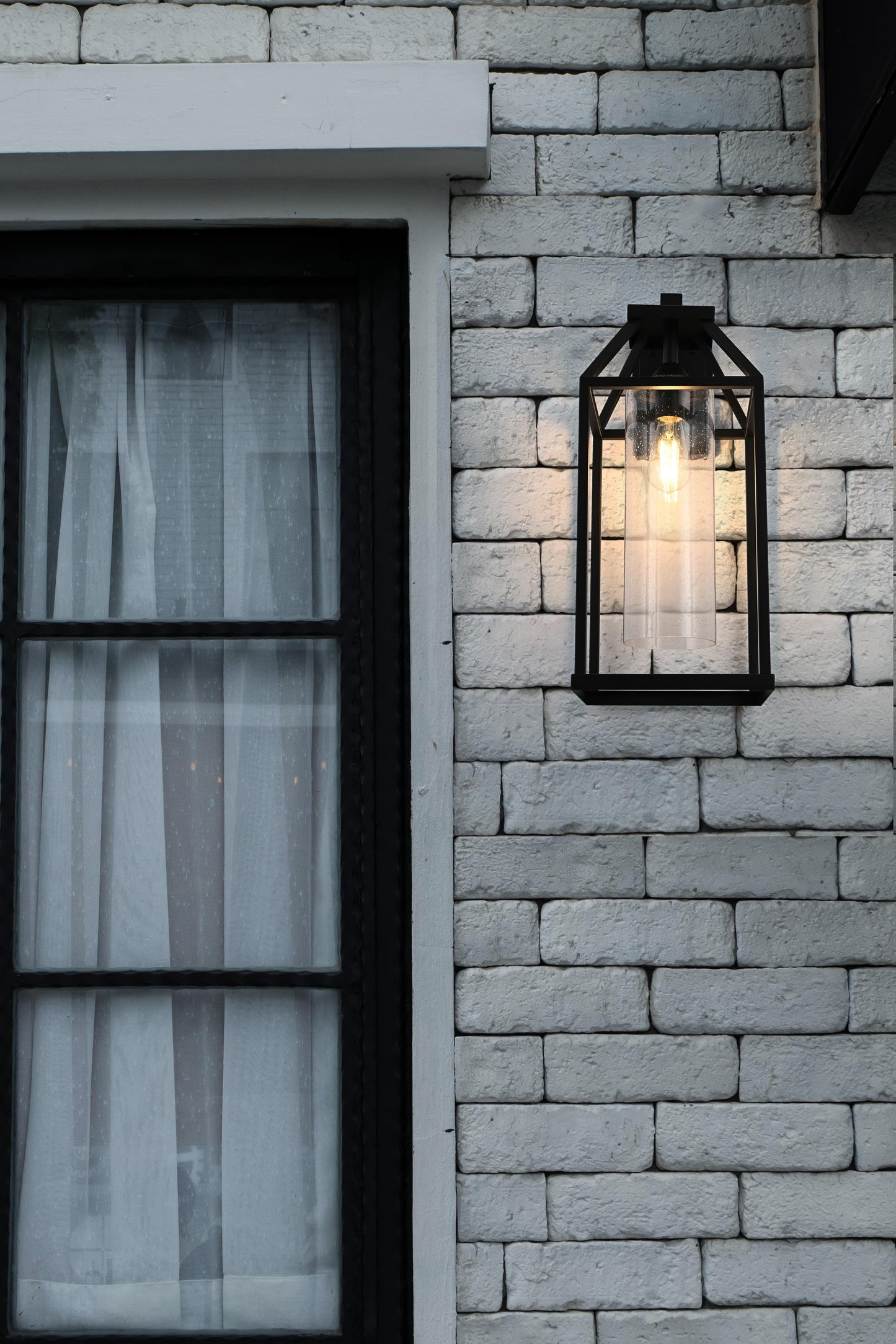 Zora 24 inch Outdoor Wall sconce in Black