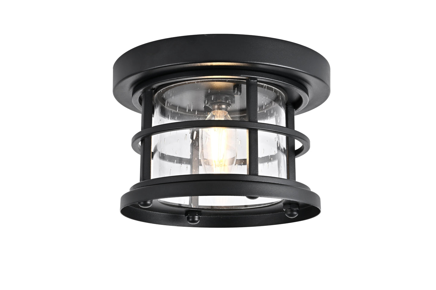 Carla 8 inch Outdoor Flush Mount in Black