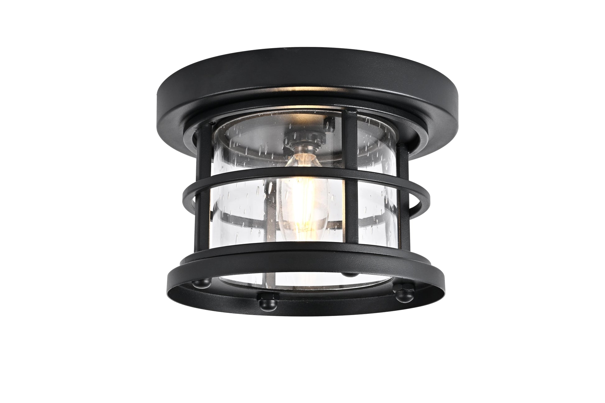 Carla 8 inch Outdoor Flush Mount in Black