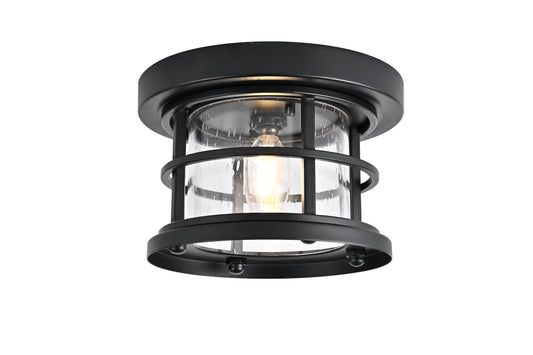 Carla 8 inch Outdoor Flush Mount in Black