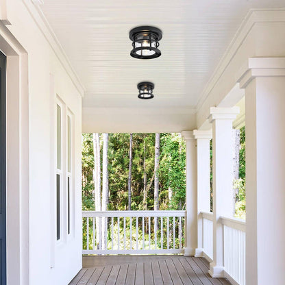 Carla 8 inch Outdoor Flush Mount in Black