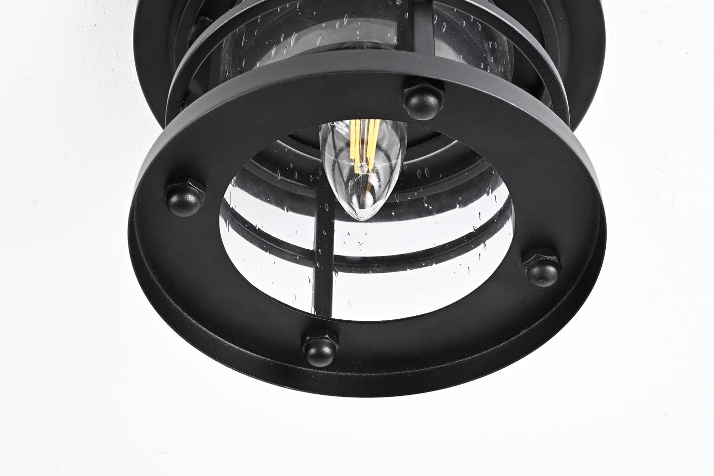 Carla 8 inch Outdoor Flush Mount in Black