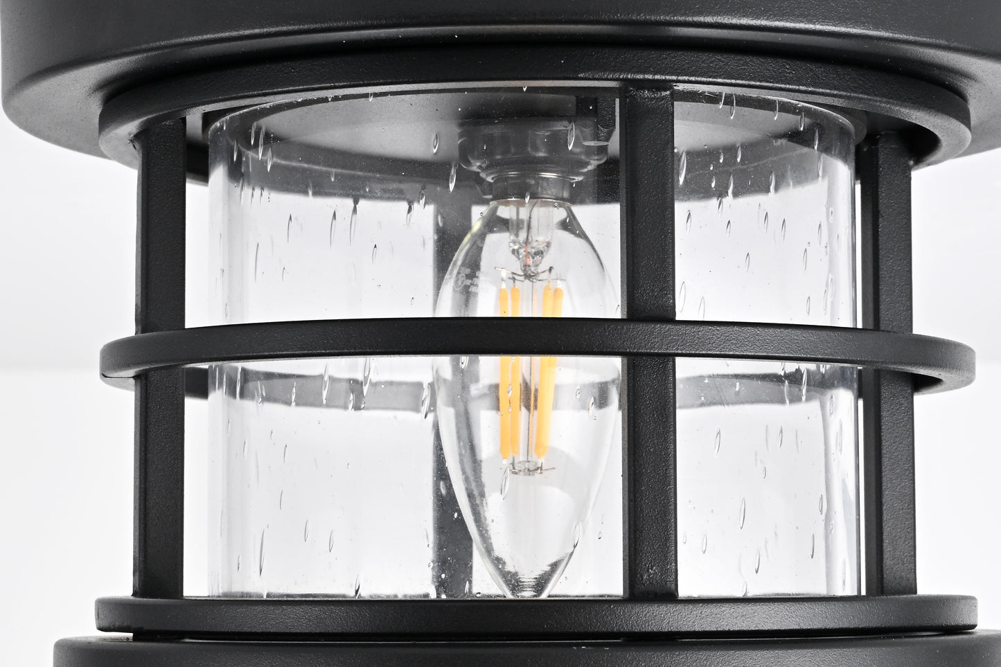 Carla 8 inch Outdoor Flush Mount in Black