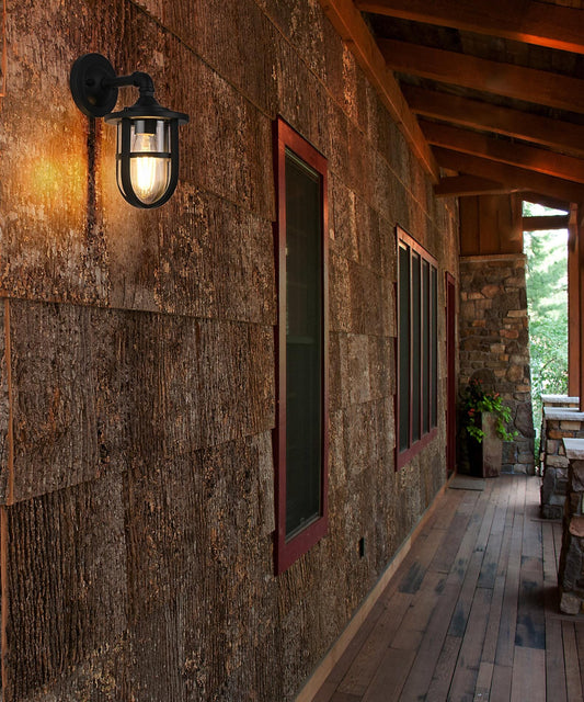 Hugo 6 inch Outdoor Wall sconce in Black