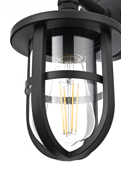 Hugo 6 inch Outdoor Wall sconce in Black