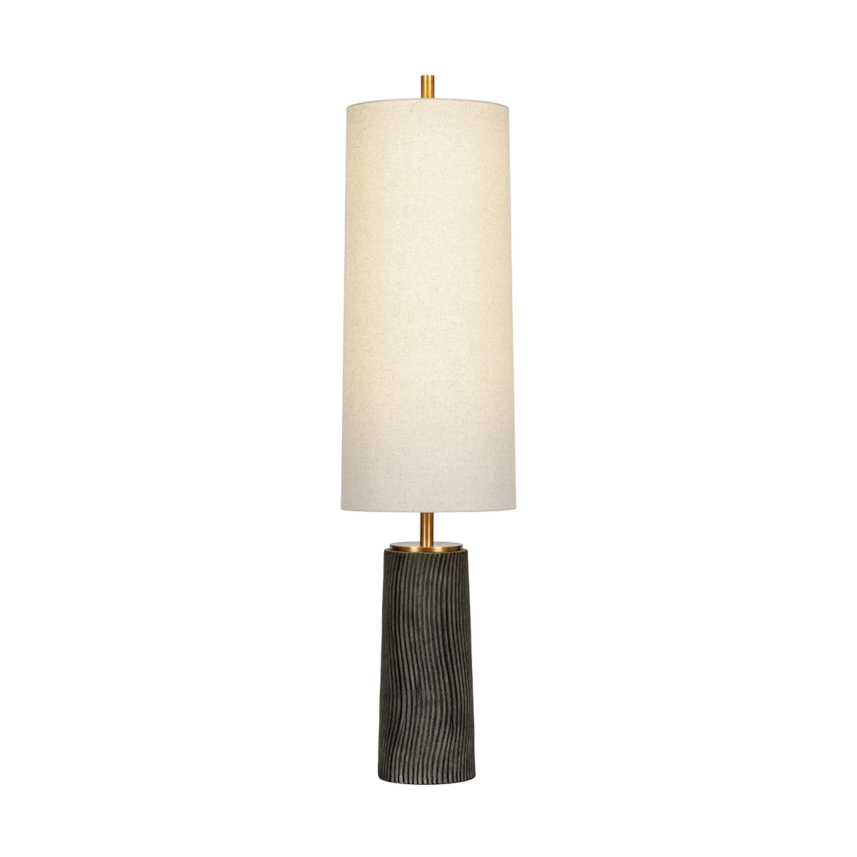 THANE Floor Lamp with PATINA BRASS/CERAMIC MEDITATION GREY Finish