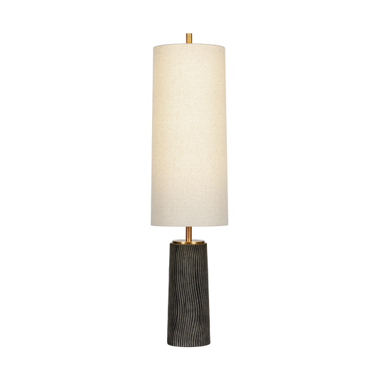 THANE Floor Lamp with PATINA BRASS/CERAMIC MEDITATION GREY Finish