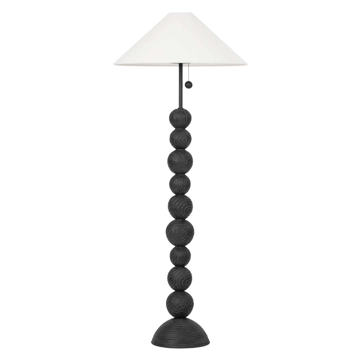 Miela FLOOR LAMP with Forged Iron/Ceramic Black Motif Finish