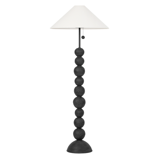 Miela FLOOR LAMP with Forged Iron/Ceramic Black Motif Finish