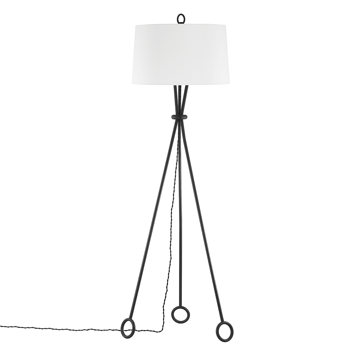 SANTA MONICA Floor Lamp with FORGED IRON Finish