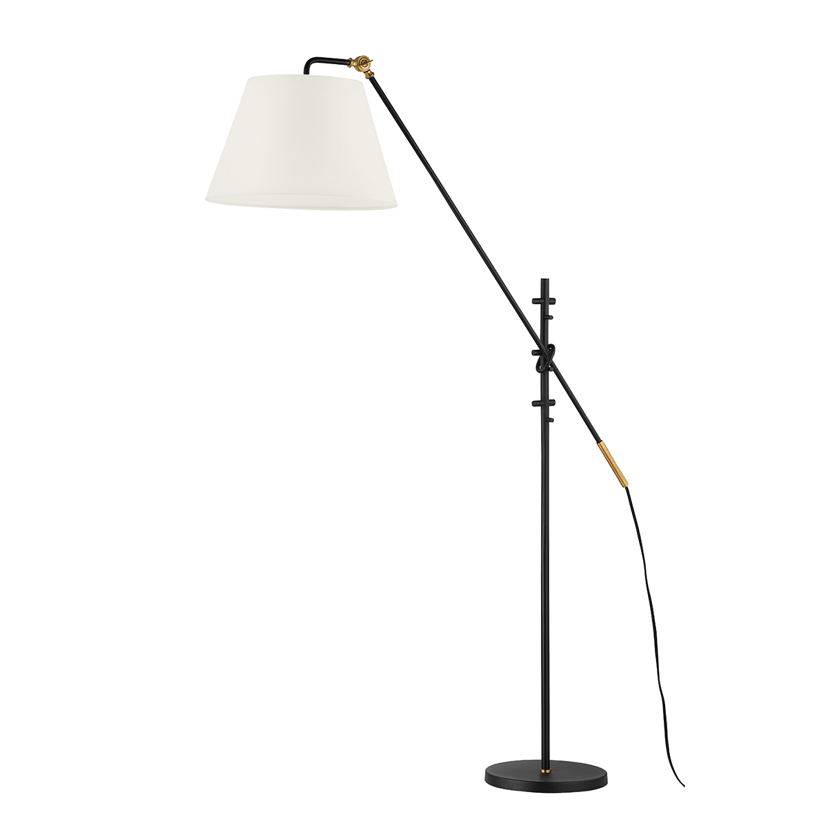 NAVIN Floor Lamp with PATINA BRASS/TEXTURED BLACK Finish