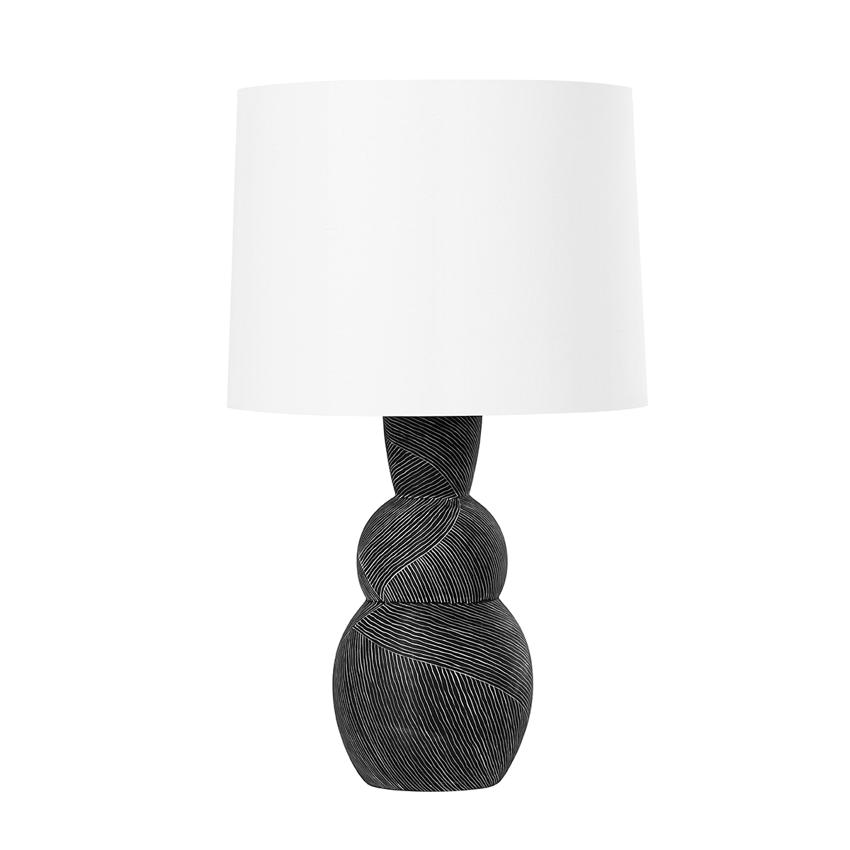 FORTUNA Table Lamp with CERAMIC ETCHED BLACK Finish