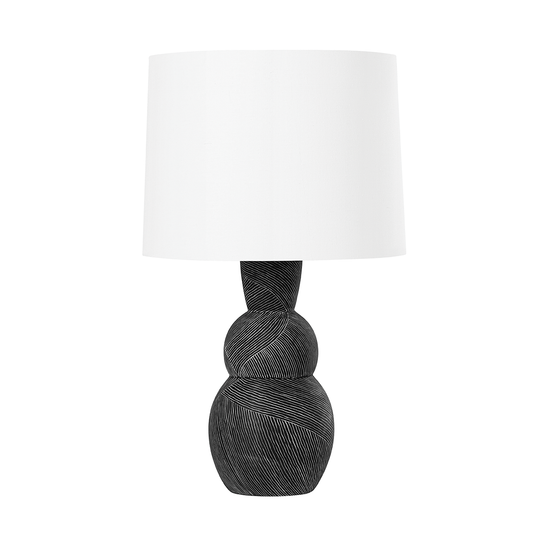 FORTUNA Table Lamp with CERAMIC ETCHED BLACK Finish