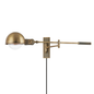 CANNON Plug-in Sconce with PATINA BRASS Finish